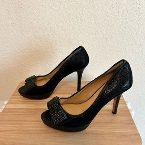 Antonio Meloni Sparkle Bow Peep Toe Heels Size 10
